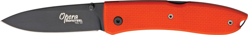 Lion Steel 8800 OR Opera Folding Knife, D2 Black, G10 Orange, 8800 OR
