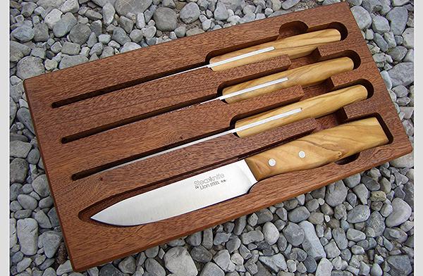 Lion Steel 9001S UL 4 Piece Steak Set, Olive Wood, 9001SUL - Click Image to Close