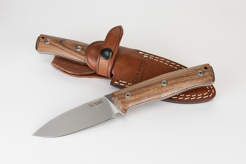 Lion Steel B35 ST Slepiner Fixed Blade Knife, Santos Wood, Leather Sheath, LSTB35ST - Click Image to Close