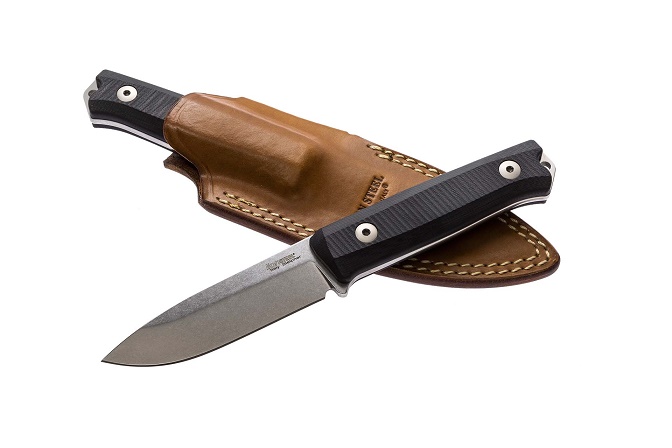 Lion Steel B40 GBK Fixed Blade Knife, Sleipner, G10 Black, Leather Sheath, B40 GBK