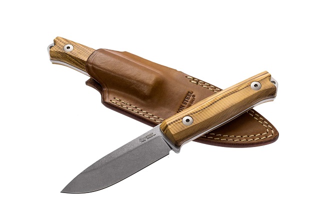 Lion Steel B40 UL Fixed Blade Knife, Sleipner, Olive Wood, Leather Sheath