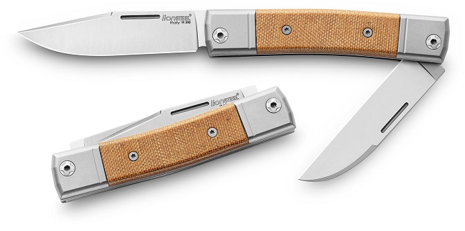 Lion Steel BM13 CVN BestMAN Slipjoint Folding Knife, M390 Double Blade, Natural Micarta, BM13 CVN