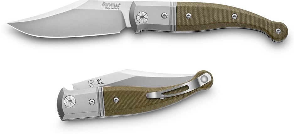 Lion Steel GT01 CVG Slipjoint Folding Knife, Niolox Gitano, Micarta Green, LSTGT01CVG
