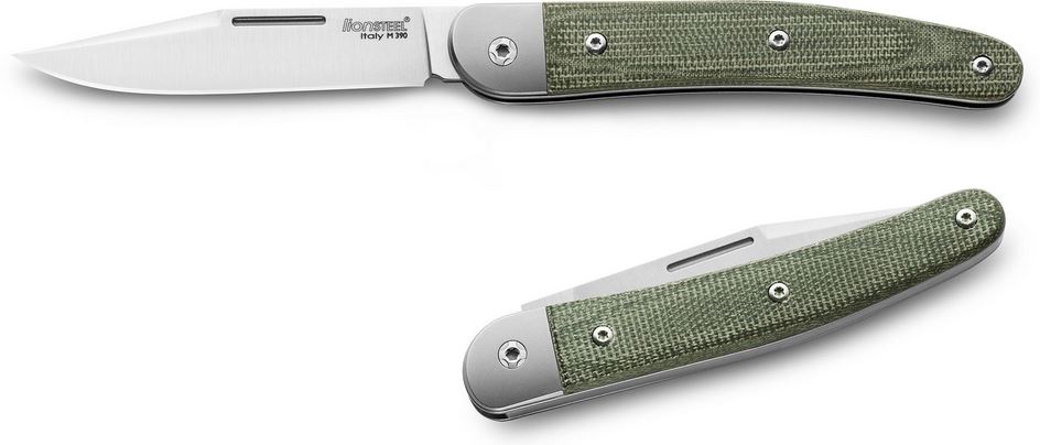 Lion Steel JK1 CVG Jack Slipjoint Folding Knife, M390, Micarta Green, JK1 CVG