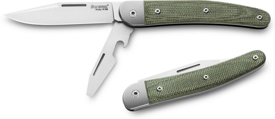 Lion Steel JK2 CVG Jack Slipjoint Folding Knife, M390 Double, Micarta Green