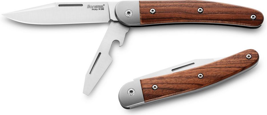 Lion Steel JK2 CF Jack Slipjoint Folding Knife, M390 Double Blade, Santos Wood - Click Image to Close