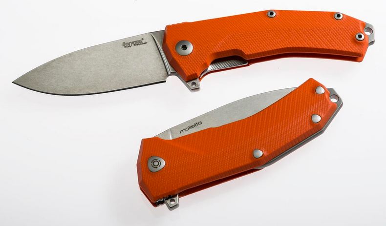 Lion Steel KUR OR Flipper Folding Knife, Sleipner SW, G10 Orange