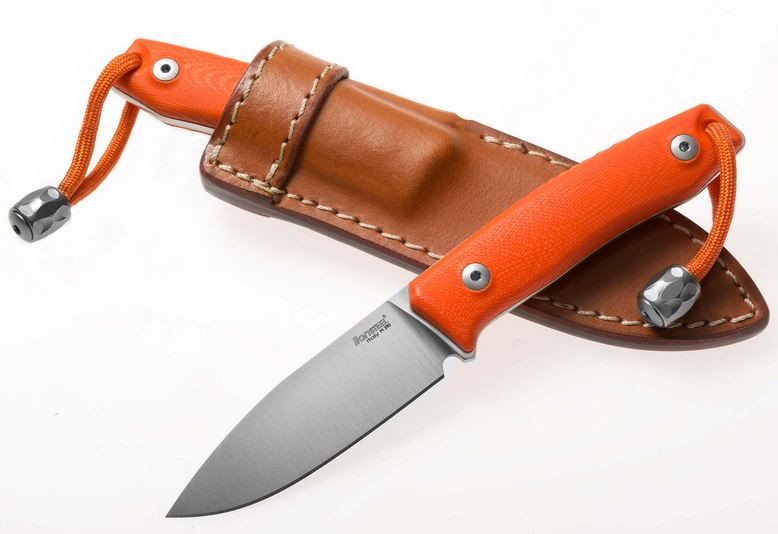 Lion Steel M1 Fixed Blade Knife, M390, G10 Orange, Leather Sheath, M1 GOR