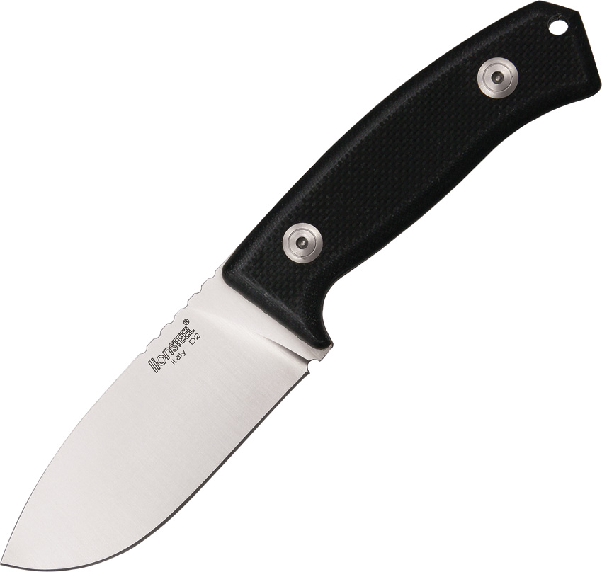 Lion Steel M2 G10 Hunter Fixed Blade Knife, D2 Steel, G10 Black