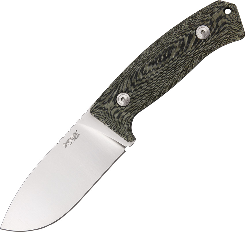 Lion Steel M3 MI Hunter Fixed Blade Knife, Niolox Steel, Micarta Grey/Black