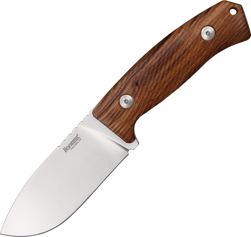 Lion Steel M3 ST Hunter Fixed Blade Knife, Niolox Steel, Santos Mahagony