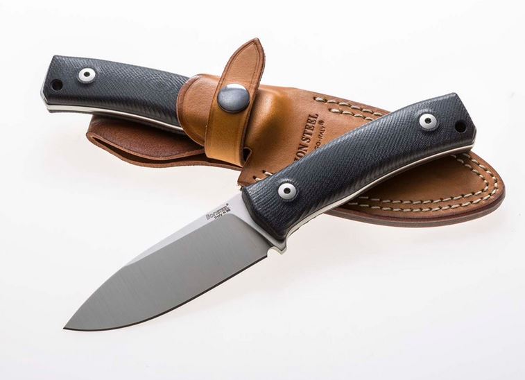 Lion Steel M4 Fixed Blade Knife, M390, G10 Black, Leather Sheath