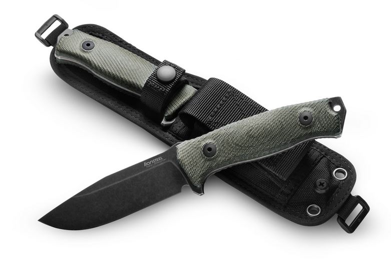 Lion Steel M5 Fixed Blade Knife, Sleipner, Micarta Green, Cordura Sheath, LSTM5BCVG