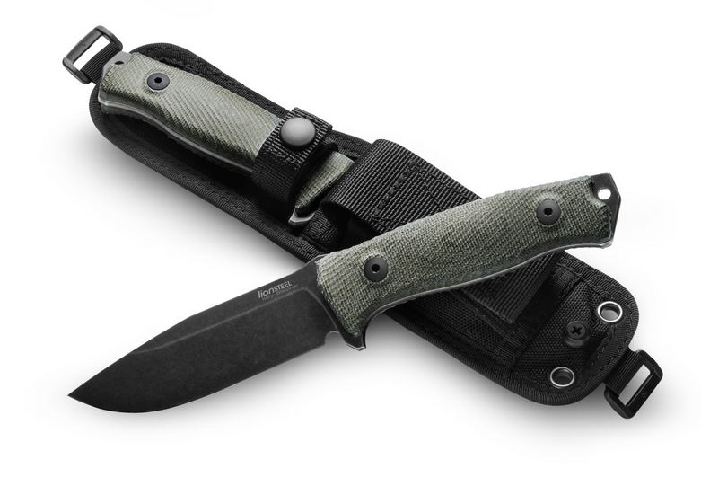 Lion Steel M5 Fixed Blade Knife, Sleipner, Micarta Green, Cordura Sheath, M5B CVG