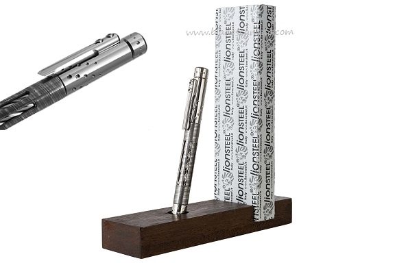 Lion Steel Nyala Pen Damascus, Titanium Grey Shine, LSTNYSDTGYS - Click Image to Close