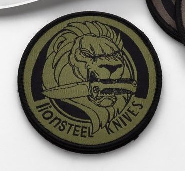 Lion Steel Embroidery Patch, Small, Green