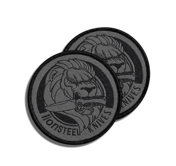 Lion Steel Embroidery Patch, Small, Grey