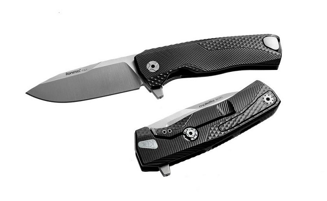 Lion Steel ROK A BS Flipper Framelock Knife, Satin M390, Aluminum Black ROK A BS