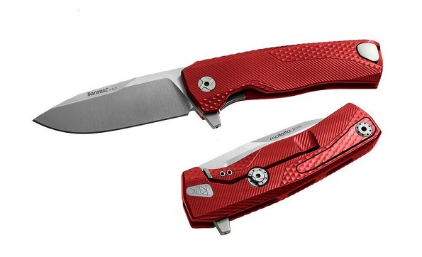 Lion Steel ROK A RS ROK Flipper Framelock Knife, M390 Satin, Aluminum Red - Click Image to Close