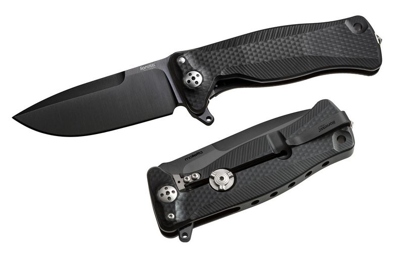 Lion Steel SR11 A BB Flipper Framelock Knife, Sleipner Black, Aluminum Black - Click Image to Close