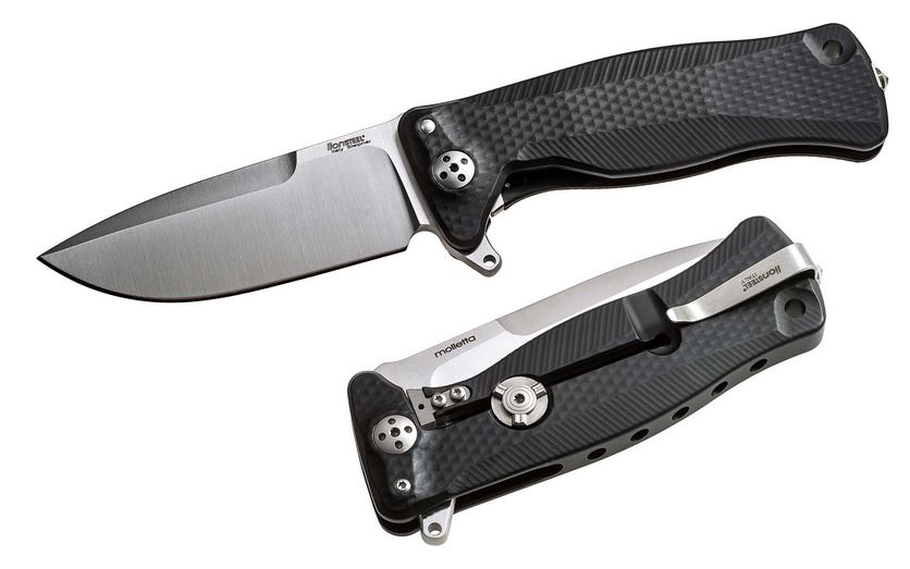 Lion Steel SR11A BS Flipper Framelock Knife, Sleipner Steel, Aluminum Black