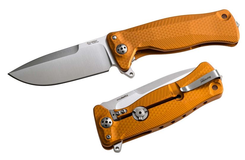 Lion Steel SR11A OS Flipper Framelock Knife, Sleipner Steel, Aluminum Orange