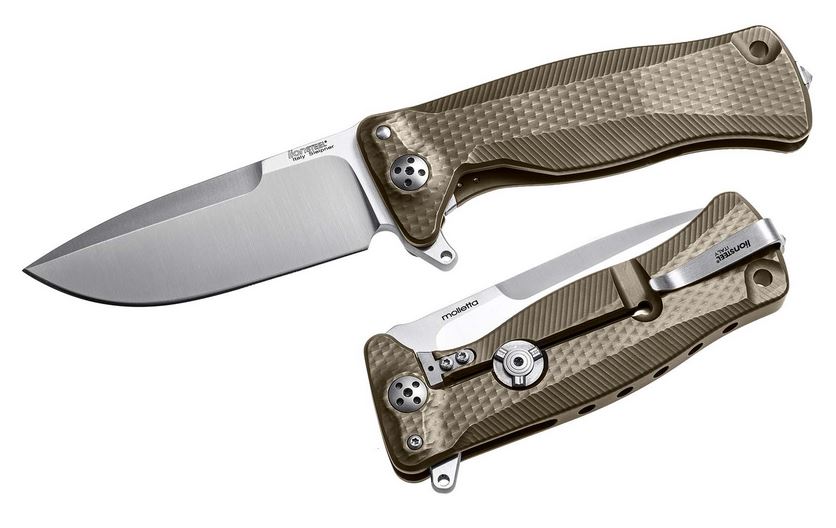 Lion Steel SR11 B Flipper Framelock Knife, Sleipner Steel, Bronze Titanium - Click Image to Close