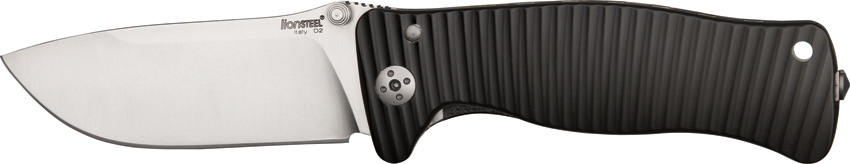 Lion Steel SR1A BS Molletta Framelock Folding Knife, D2 Satin, Aluminum Black
