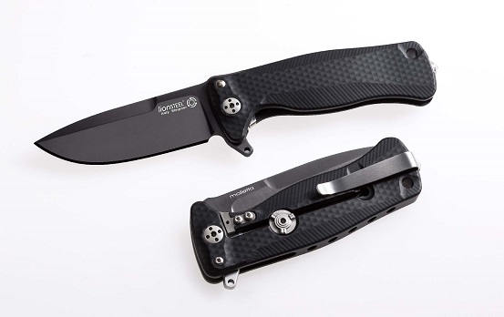 Lion Steel SR-22ABB Flipper Framelock Knife, Sleipner Black, Aluminum Black