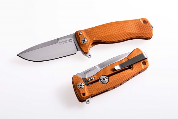 Lion Steel SR22A OS Flipper Framelock Knife, Sleipner Satin, Aluminum Orange, SR22AOS - Click Image to Close