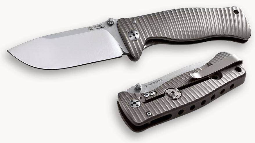 Lion Steel SR2 G Mini Framelock Folding Knife, Sleipner Steel, Titanium Grey - Click Image to Close
