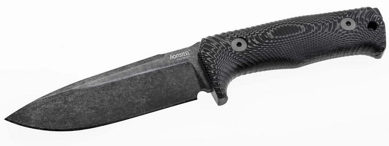Lion Steel T5 Fixed Blade Knife, Niolox Black, Micarta Black, Leather Sheath, T5B MI - Click Image to Close