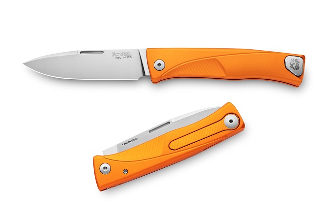 Lion Steel TL A OS Thrill Slipjoint Folding Knife, M390, Aluminum Orange, TLAOS