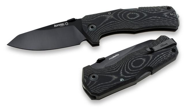 Lion Steel TM1 MB Folding Knife, Sleipner Black, Micarta Black, TM1 MB