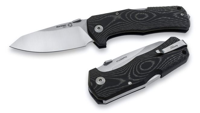 Lion Steel TM1 MS Folding Knife, Sleipner Satin, Micarta Black, TM1MS - Click Image to Close