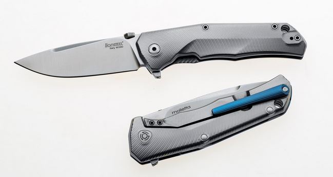 Lion Steel T.R.E. Exchange Flipper Framelock Knife, M390, Titanium Blue, TRE BL - Click Image to Close