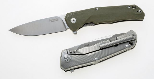 Lion Steel T.R.E. Flipper Framelock Knife, M390, G10 Green/Titanium - Click Image to Close