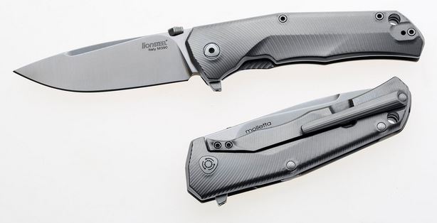 Lion Steel T.R.E. Flipper Framelock Knife, M390, Titanium Grey - Click Image to Close