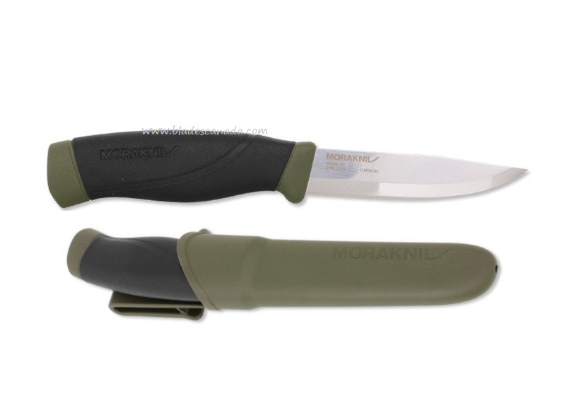 Morakniv Companion HD Fixed Blade Knife, Carbon, OD Green, 12494