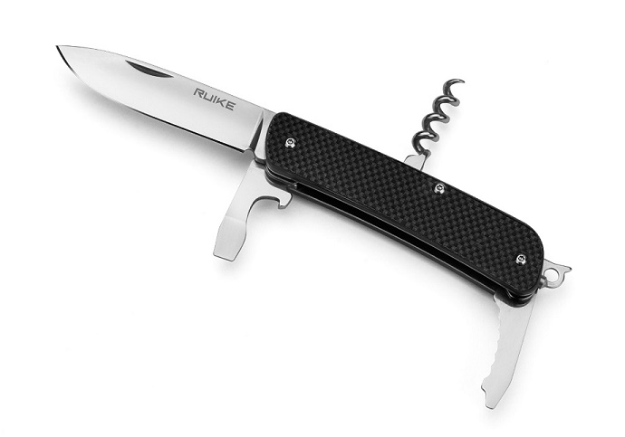 Ruike M21 Pocket Folding Knife/Tool, 12C27 Sandvik, G10 Black - Click Image to Close