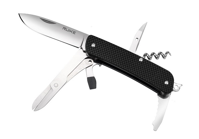 Ruike M31 Pocket Folding Knife/Tool, 12C27 Sandvik, G10 Black - Click Image to Close