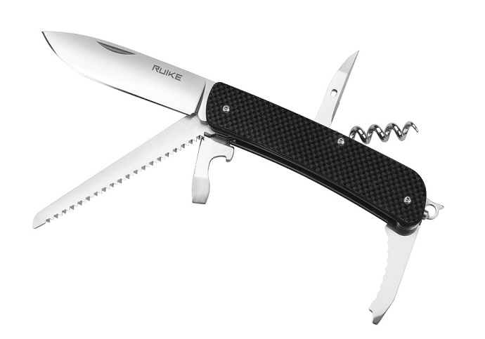 Ruike M32 Pocket Folding Knife/Tool, 12C27 Sandvik, G10 Black, M32