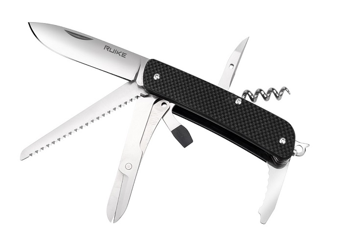 Ruike M42 Pocket Folding Knife/Tool, 12C27 Sandvik, G10 Black - Click Image to Close