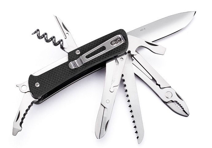 Ruike M51 Pocket Folding Knife/Tool, 12C27 Sandvik, G10 Black, M51
