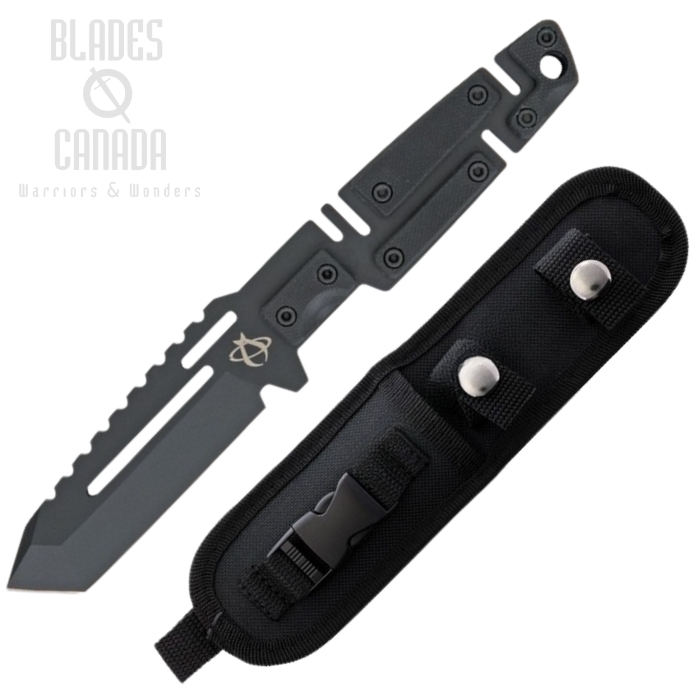Mantis Chaos 2 Fixed Blade Knife, 154CM Tanto, G10 Black, Nylon Sheath, F4CM