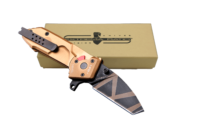 Extrema Ratio MF0TDW Small Tanto Folding Knife, Bohler N690, Aluminum Desert Warfare - Click Image to Close