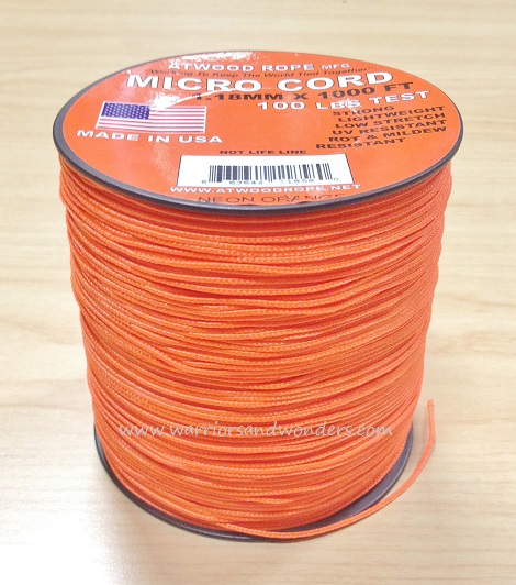 Micro Cord 100 lb, 1000 Ft. Spool - Neon Orange - Click Image to Close