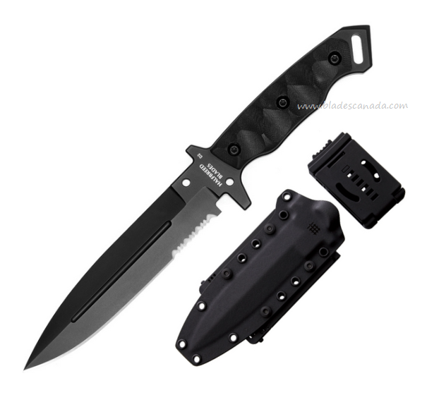 Halfbreed Medium Infantry Fixed Blade Knife, K110 Black, G10 Black, MIK-01P