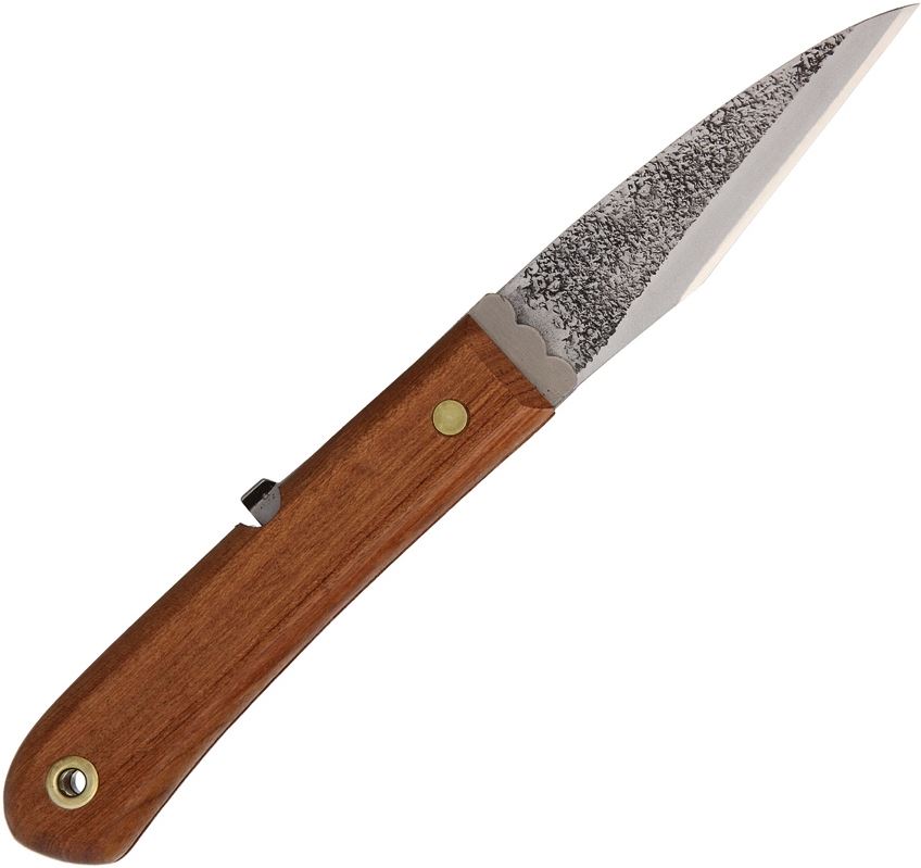 Mikihisa 015 Single Bevel Folding Knife, Blue Steel, Wood Handle - Click Image to Close