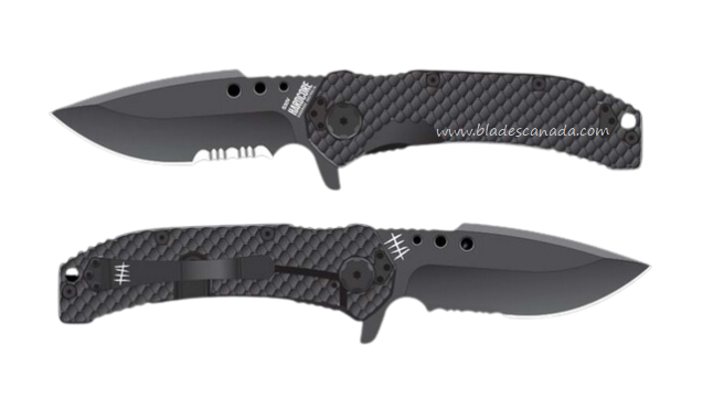 Hardcore Hardware MILSPEC Flipper Framelock Knife, CPM S30V Black Serrated, G10 Black, MILF-02PS